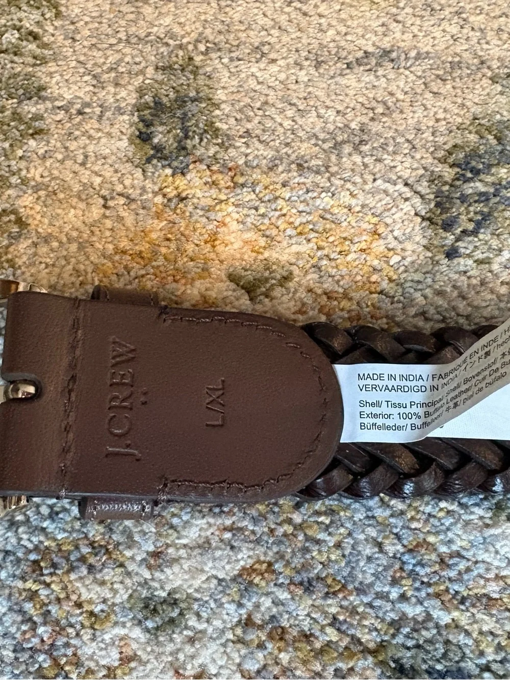 JCREW 100% Buffalo Leather Braided Belt 2024 Brown L/XL - Picture 4 of 8